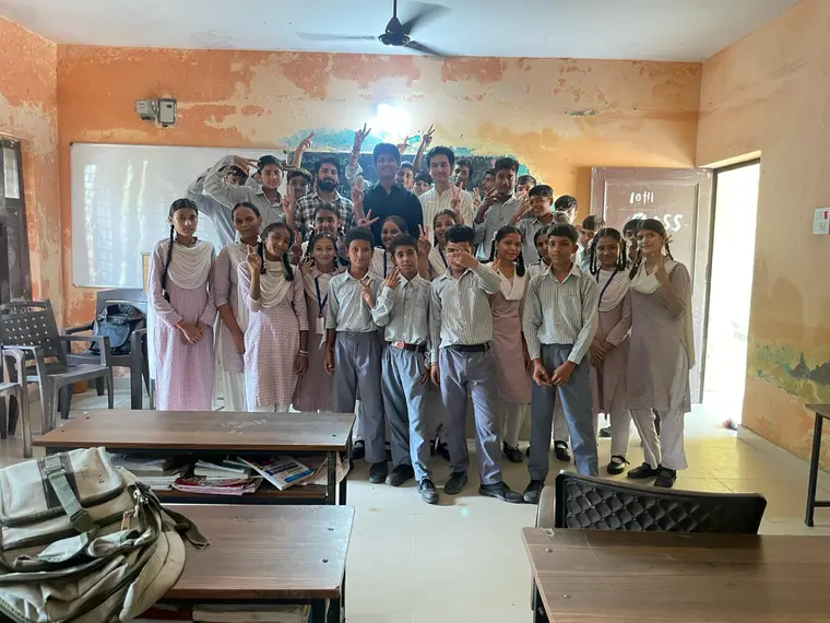 Students and facilitators in a classroom