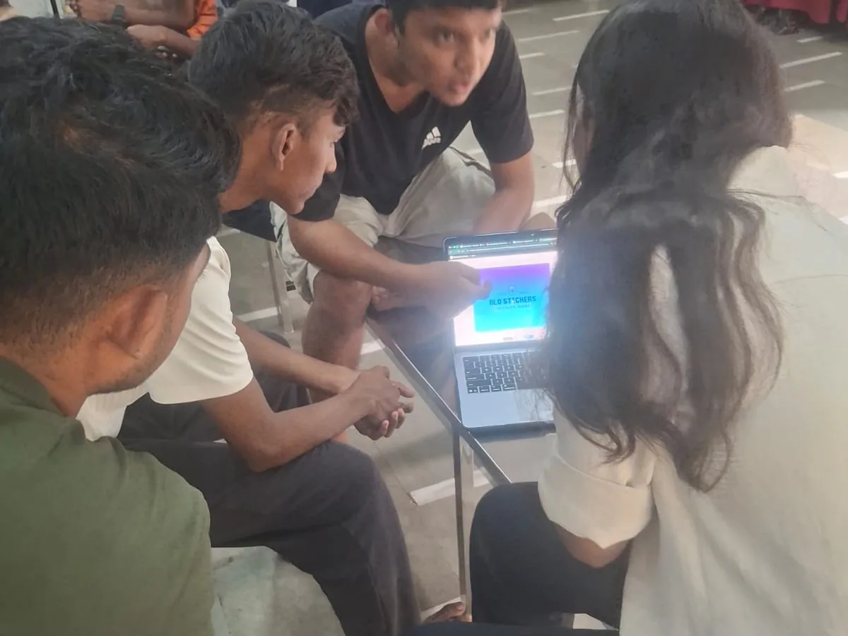 Learners viewing a website they built during an Avana session